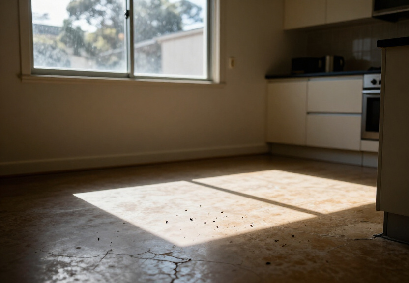 Cockroach problem in a Chullora home kitchen before treatment